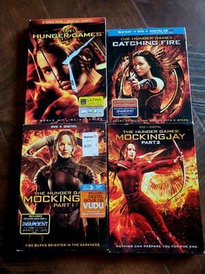 The Hunger Games Complete Collection 4 Movie Set 3 dvds &1 Blu Ray