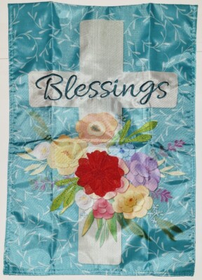 NEW Easter CHRISTIAN Blessings FLOWERS Garden Flag 12.5'' x 18''