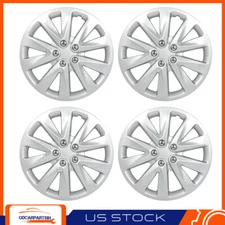 16" Set of 4 Universal Full Wheel Covers Snap-on Hub Caps For R16 Tires Silver