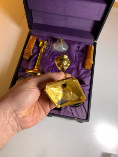 Antico set viatico unzione ultimi riti chiamata infermata di sacerdoti cattolici vintage - Foto 8 di 23