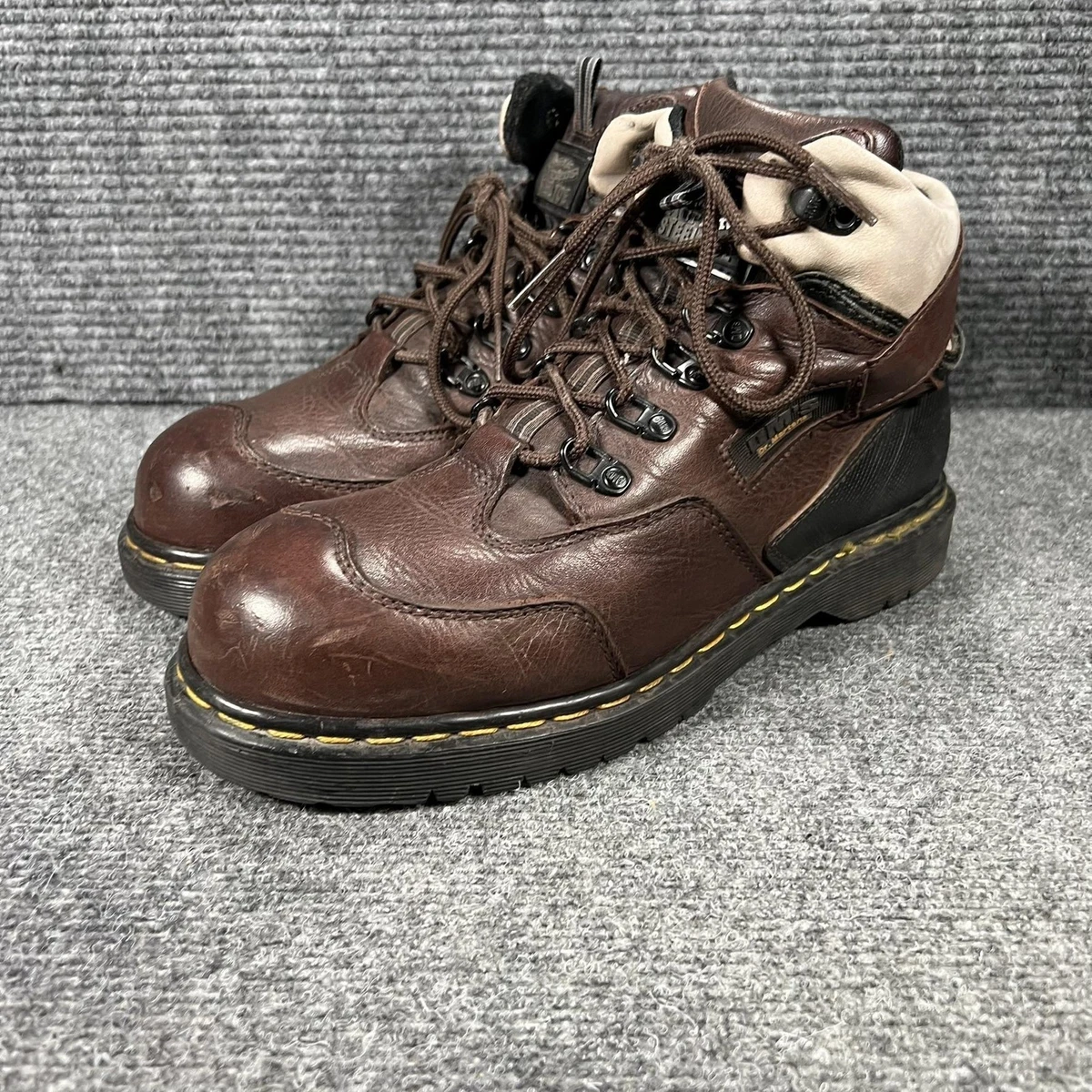 Vintage Dr Martens Boots Mens Size 10 Brown Leather Steel  display picture 1