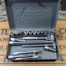 Vtg Snap-on Tools Tm-120 14 Drive Midget Tm-e Socket Wrench Set 1947-48