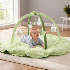 5-in-1 Thick & Plush Baby Play Gym, Baby Play Mats for Floor, Tummy Time Mat ...