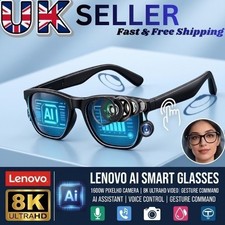 Lenovo AI Smart Glasses Bluetooth Voice Assistant Touch Control Wireless