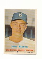 don elston 1957 topps baseball card # 376 hi number ex cond.