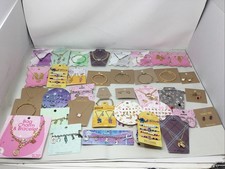 Girls Costume Jewelry - Stud Earrings Necklaces Bracelets Lot of 37 Carded Sets