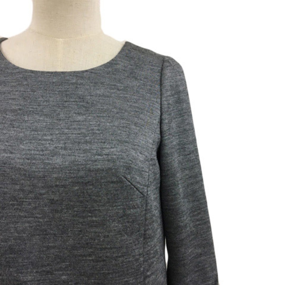Reflect One Piece I-line Mini Round Neck Wool Tweed Lamé