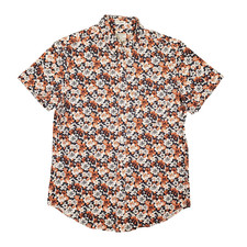 J.Crew Secret Wash Shirting Floral Shirt Mens Small Orange Organic Cotton