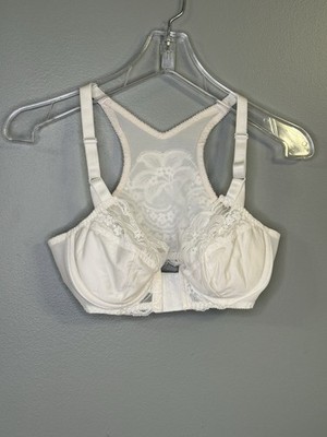 Frederick s of Hollywood 34D Ivory Lace Front Closure Racerback Underwire Bra