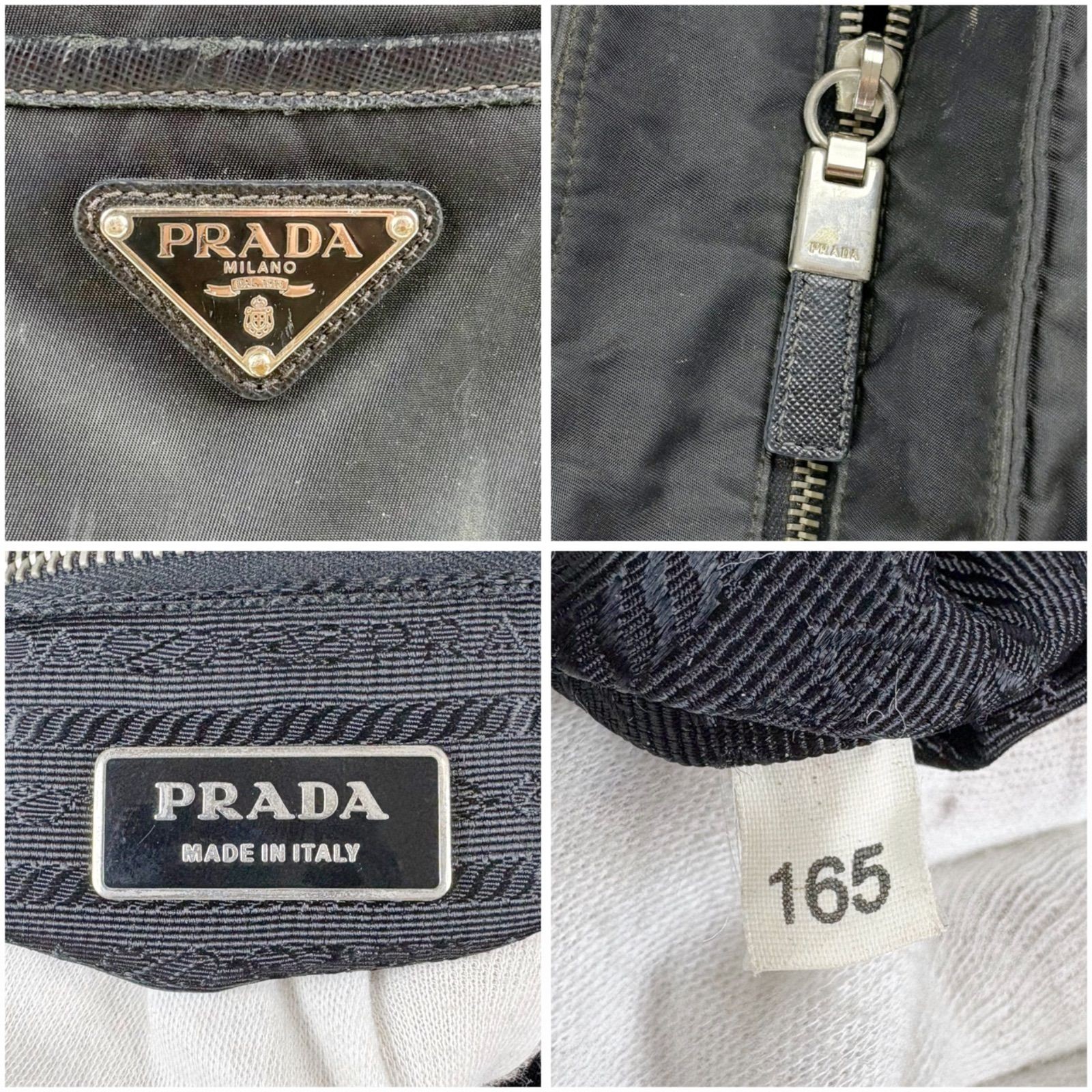 Prada Triangle Logo Mini Tote Bag Tessuto Nylon Black Authentic Vintage thumbnail 7