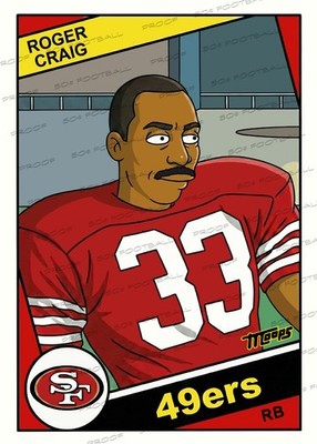 Roger Craig 1984 Homer's Heroes Simpsons Rookie Custom Trading Card - 49ers