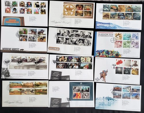 2014 Royal Mail GB First Day Covers - Collection of 16 with Inserts