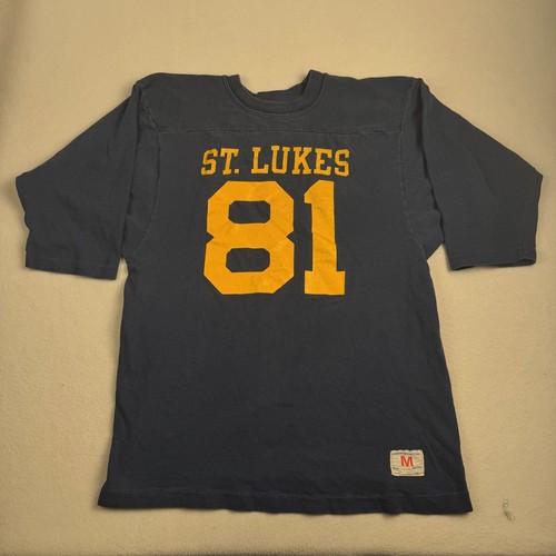 Vintage Champion Football Jersey St Lukes 81 Navy Blue 70s 80s Mens Medium Small
