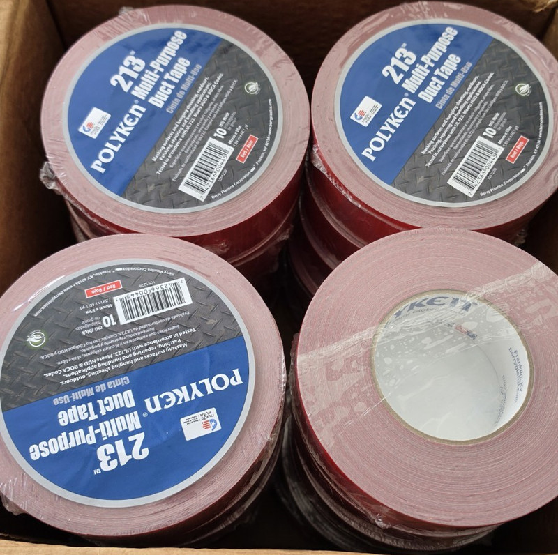 Polyken 213 Multi-Purpose Duct Tape Rolls Lot of 24  Red Adhesive Tape