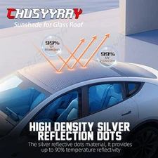 For 17-2023 Tesla Model 3  Glass Roof Sunshade Top Windows Sun Shade Covers Set