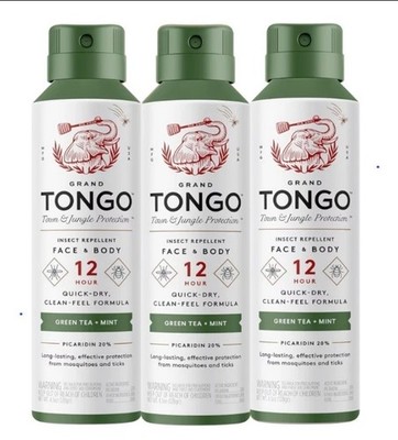 3pk Grand Tongo Green Tea + Mint Insect Mosquito Repellent Bug Spray DEET Free