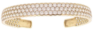 Authentic 925 Sterling Silver Vintage Bracelet Gold Plated CZ Inlay Cuff BT11218