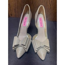 Betsey Johnson Women's Gold Prince d'Orsay Evening Pumps Size 6.5