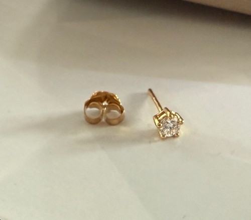 18ct Diamond Stud Earrings Yellow Gold 0.38ct Natural Diamonds - Picture 6 of 8
