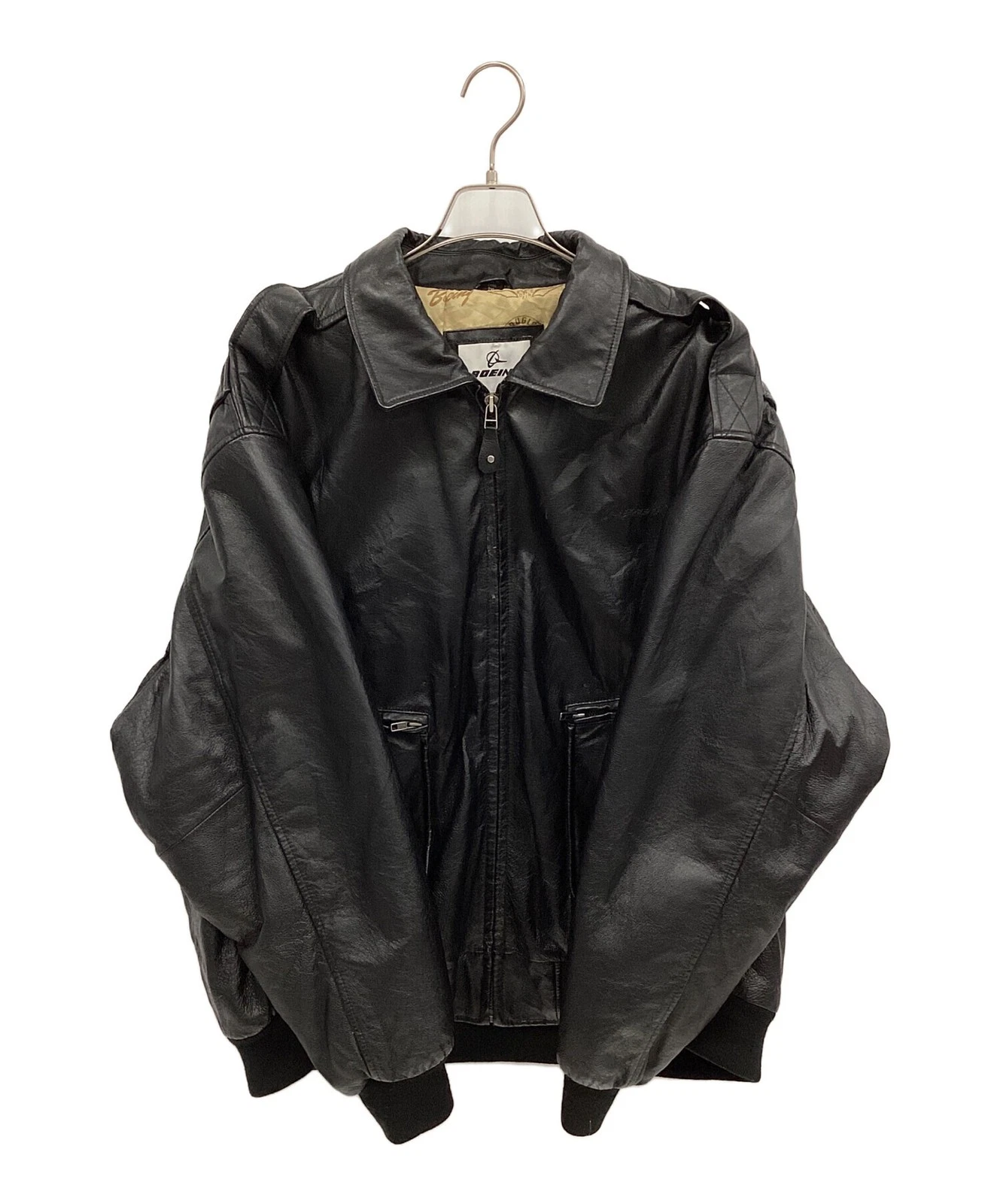 Boeing Leather Jacket Men's Size 2XL Black image 4