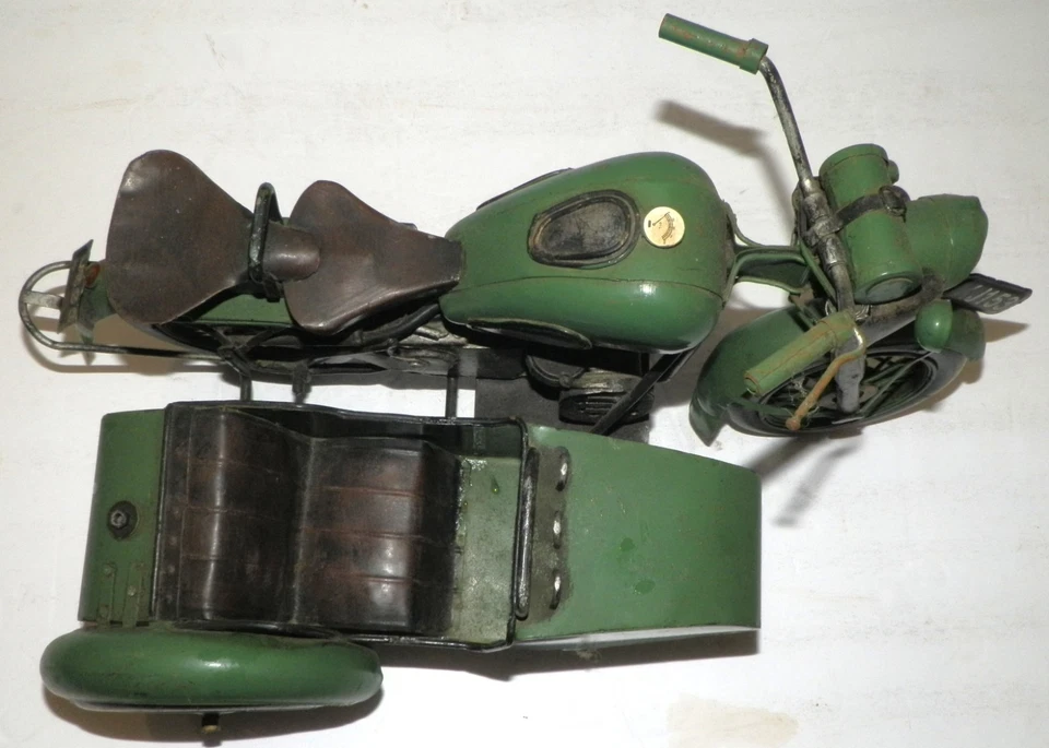 Motocicleta Jayland escala 1/8 metal Segunda Guerra Mundial con sidecar 14" Foto 4 de 4