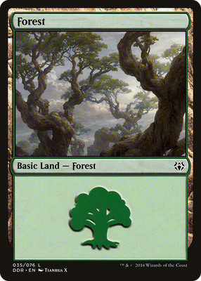 Forest (035) #35 (LP) Nissa vs. Ob Nixilis DDR Magic MTG