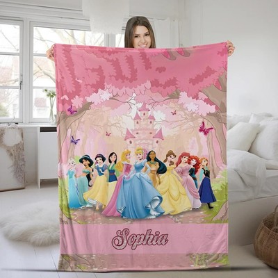 Disney Princess Fairy Tale Pink Tree Magic Kingdom Customize Fleece Blanket