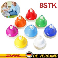 8 Handglocken Regenbogen Spielset Glocken Musik Instrument F&uuml;r Kinder Geschenk