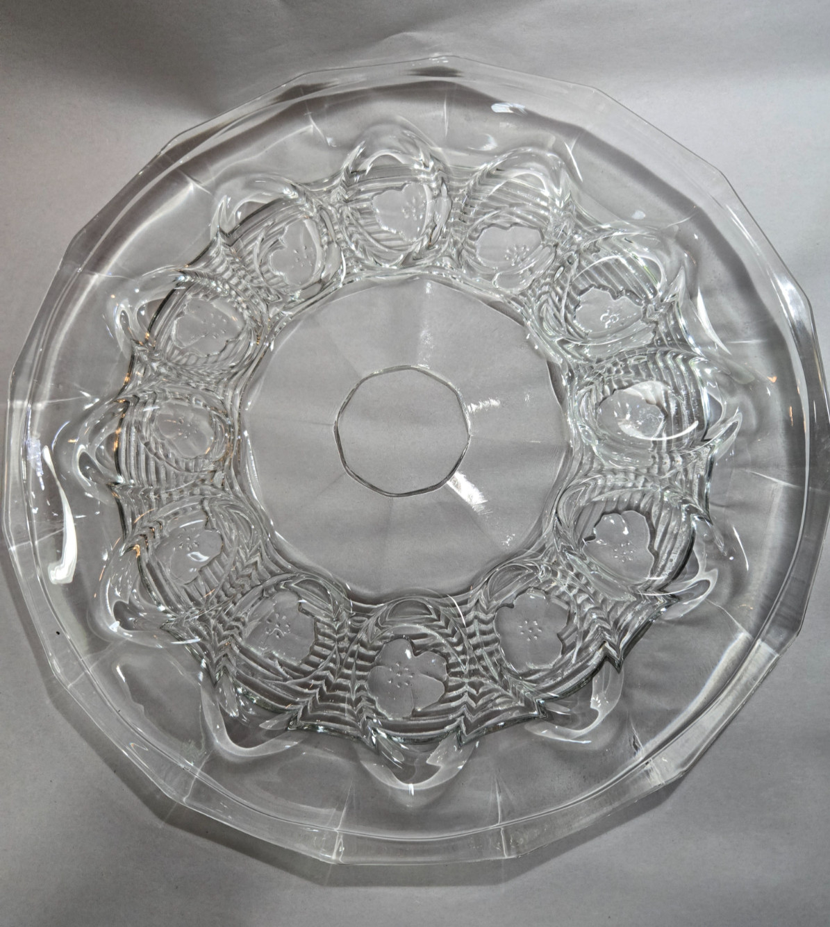 Anchor Hocking Egg Platter Clear with Poppie Flowers