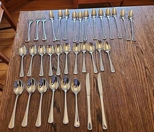 34 Pc Oneida Needlepoint Beaded Artistry Stainless Flatware Mixed Lot New