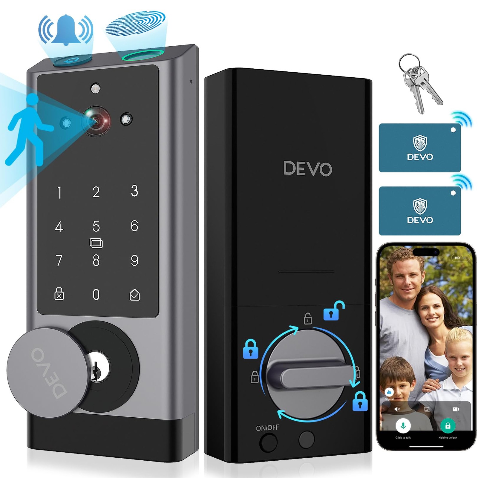 G1 Smart Lock with Camera Doorbell 6-in-1 Keyless Entry Security System