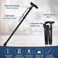 Easy Fold Walking Stick Extendable Walking Cane Walking Aid Sticks for Elderly