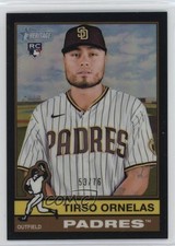 2025 Topps Heritage High Number Chrome Black Border 53/76 Tirso Ornelas #631 7zf