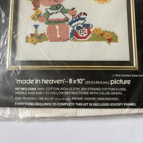 Vintage Bucilla Made In Heaven Counted Cross Stitch Kit 48738 8x10 Little Girl - Picture 5 of 6