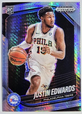 2024-25 Panini Prizm Black Justin Edwards RC Hyper Prizms Rookie RC #215   
