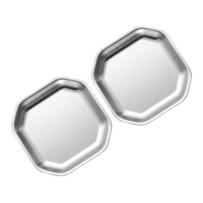 2 Pcs Kleine Essensteller Servierplatte Edelstahl Snackteller Aus