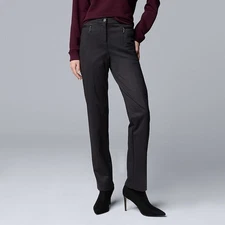 $37 Simply Vera Women's Mid Rise Slim Straight Pants - Grey - Medium - New Tag