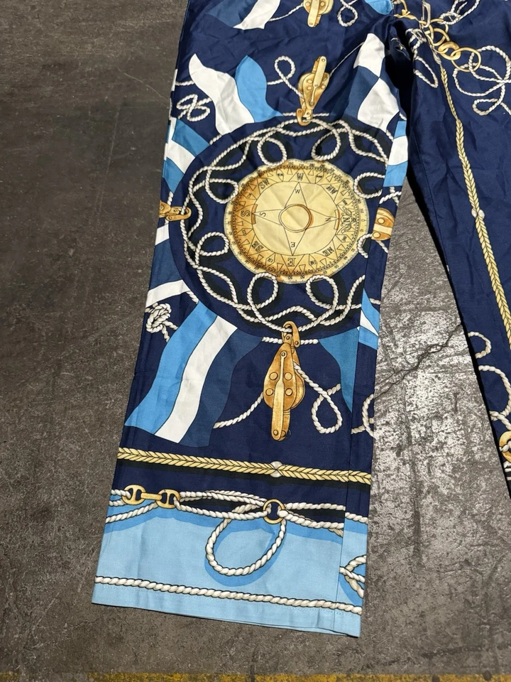 Pantalones para mujer NAUTICA talla 14 estampado náutico costero novedad CRUCERO Foto 2 de 4