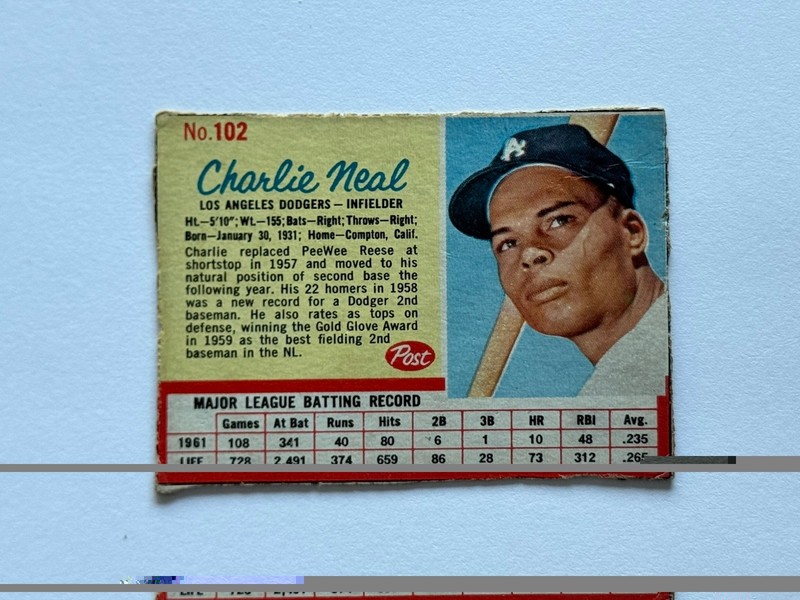 1962 Post - Charlie Neal #102