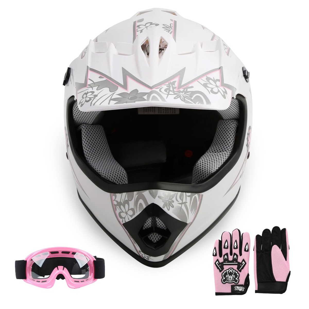 baby pink motorcycle helmet beidiyinger Cat Ear Women Full Face Adult Flip Up Visors Motocross Helmet with Sun Visor for Street Bike Racing Motocross Street Cruiser Jet Style DOT Approved : Automotive More than just an accessory Z1R Jackal Satin Pink Full
