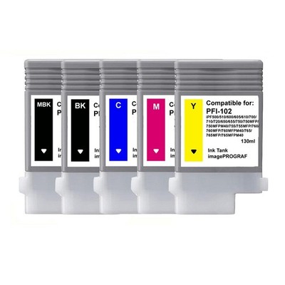 PK of 3 colors of PFI-102 Ink Tank for Canon iPF 600/700/710/720/750/755/760/765