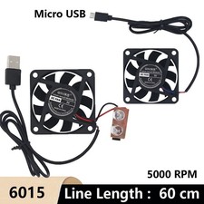 6015 DC Fans 5V Brushless Silent Cooling Cooler Fans With LED USB / Micro Plug