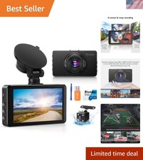 Car Dash Camera Front Rear 1080P with Loop Recording  G-Sensor - Night Vision