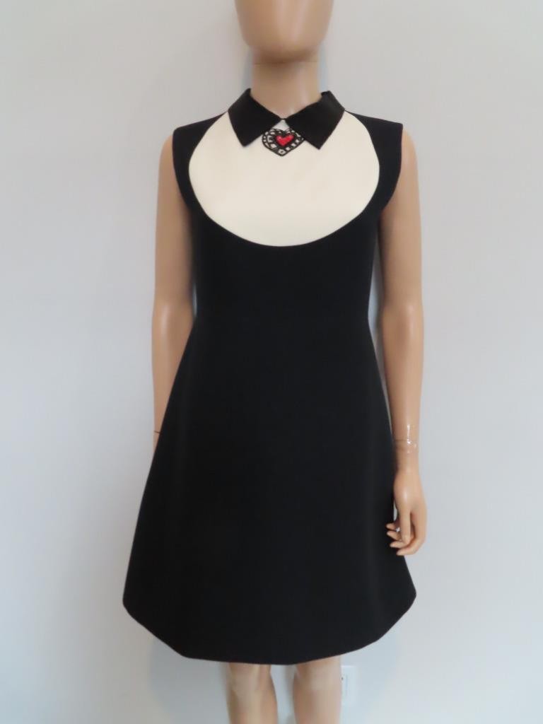 Christian Dior Black/Ivory Dress/Beaded Heart/Detachable Collar F 40/US 8 |  eBay