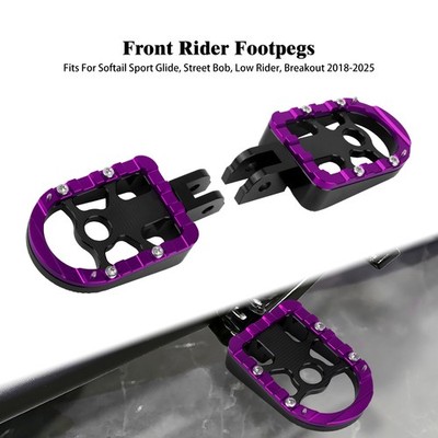Front Rider Footpegs For Softail Fat Bob Low Rider Sport Glide FLSB 18-25 Purple
