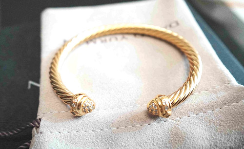 Perfect/DavldYruman/5mm Cable/Cuff w Diamonds & 18K Goldbracelet M