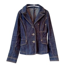LOUIS VUITTON Tailored Denim Jacket Blue Cotton Contrast Stitch