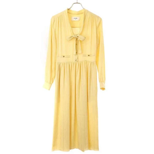 Abito Celine Lavalliere seta jacquard 2R12L550V.03CH beige 34 usato0