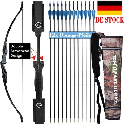 57'' Bogenschießen Recurve Bogen & Pfeile für Rechts/Link Hand Anfänger Jagd Ziel