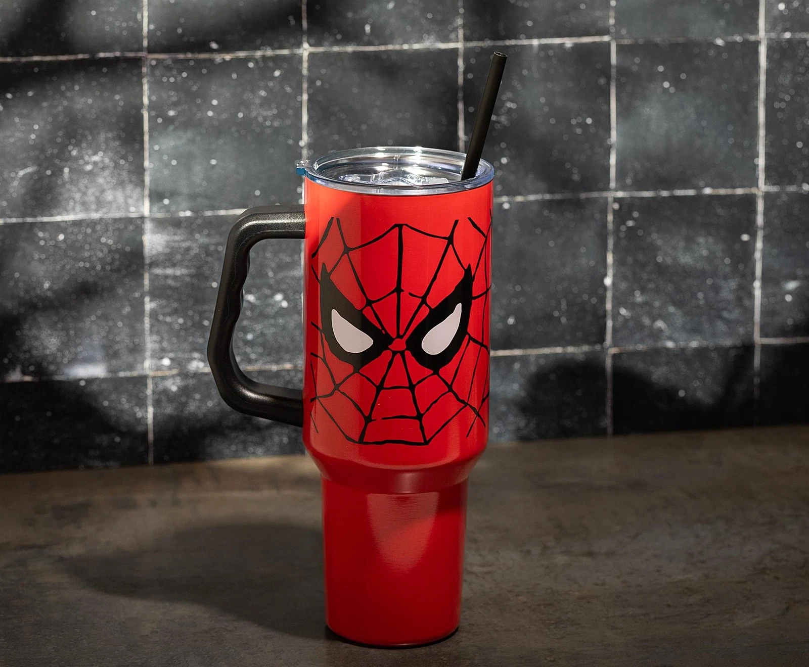 Marvel Spider-Man Face 40-Ounce Stainless Steel Tumbler With Handle